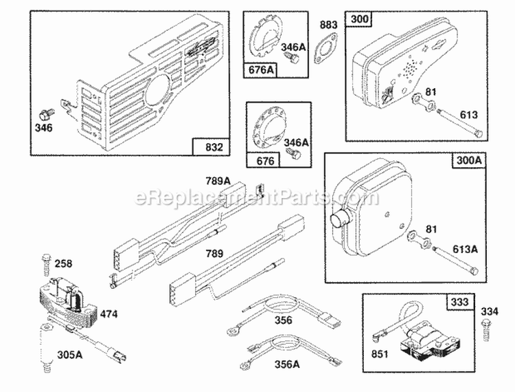 MufflersDeflectorsElect Diagram and Parts List for  Briggs and Stratton Engine